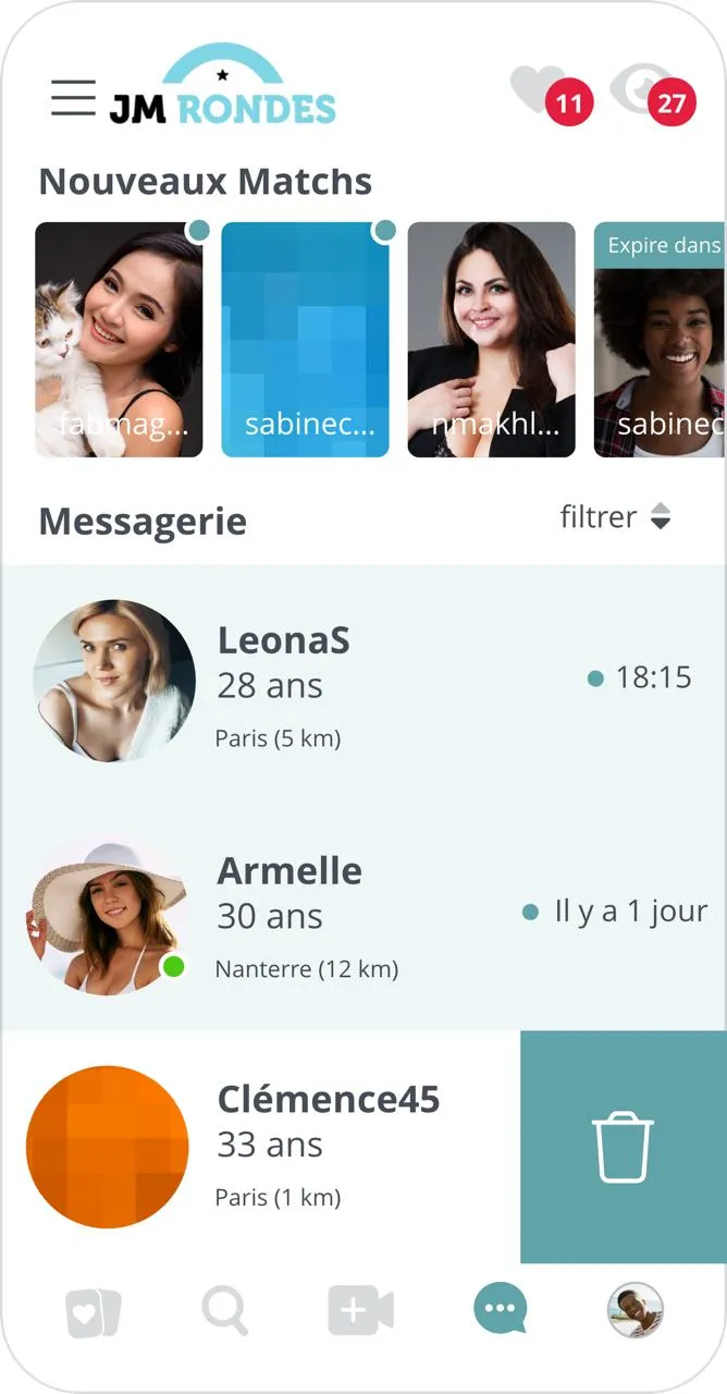 Capture d'écran du site de rencontre pour rondes JM Rondes